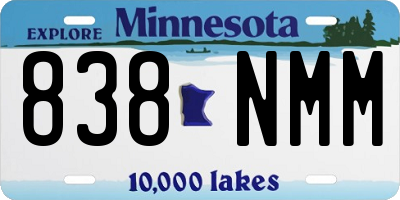 MN license plate 838NMM