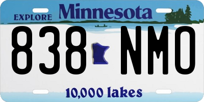 MN license plate 838NMO