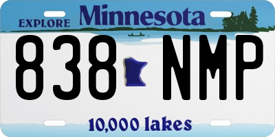 MN license plate 838NMP