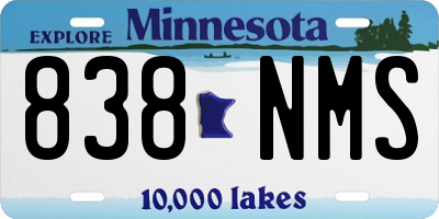 MN license plate 838NMS