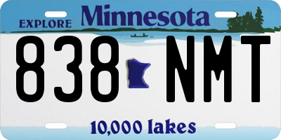 MN license plate 838NMT