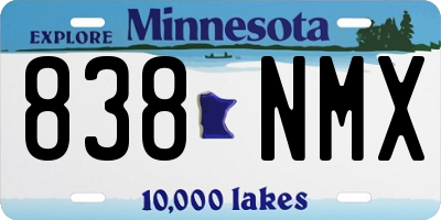 MN license plate 838NMX