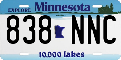 MN license plate 838NNC