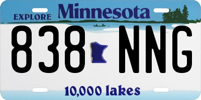 MN license plate 838NNG