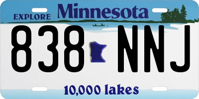 MN license plate 838NNJ
