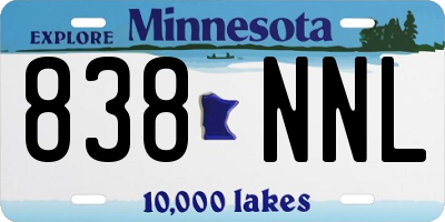 MN license plate 838NNL