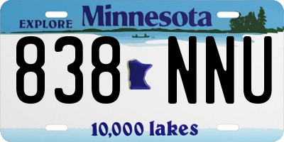 MN license plate 838NNU