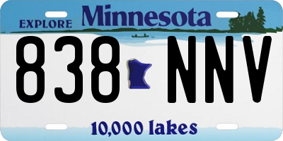 MN license plate 838NNV