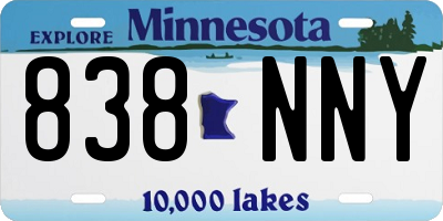 MN license plate 838NNY