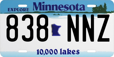 MN license plate 838NNZ