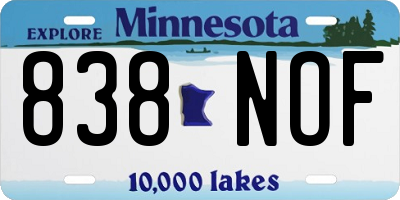 MN license plate 838NOF