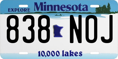 MN license plate 838NOJ