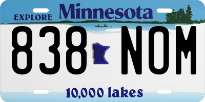 MN license plate 838NOM
