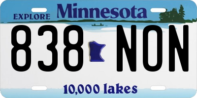 MN license plate 838NON