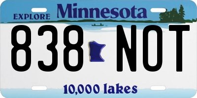 MN license plate 838NOT