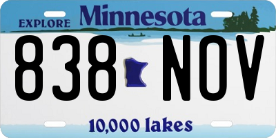 MN license plate 838NOV