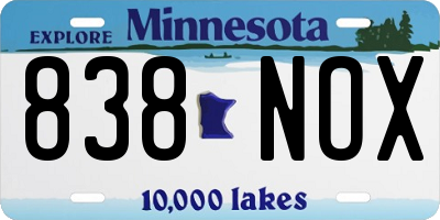 MN license plate 838NOX