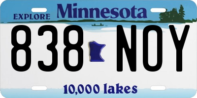 MN license plate 838NOY