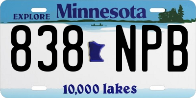 MN license plate 838NPB