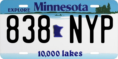MN license plate 838NYP