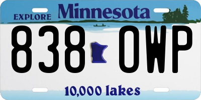 MN license plate 838OWP
