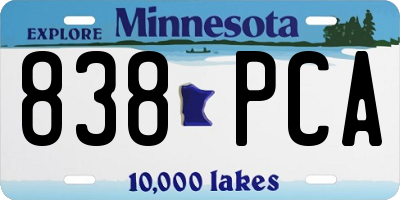 MN license plate 838PCA