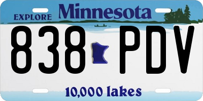 MN license plate 838PDV