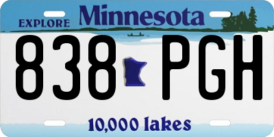 MN license plate 838PGH