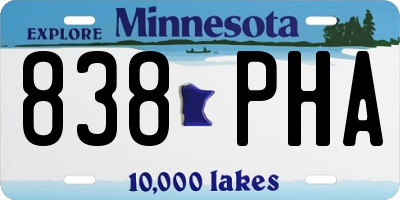 MN license plate 838PHA