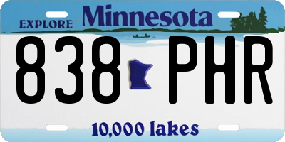 MN license plate 838PHR