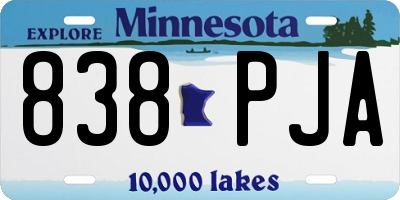 MN license plate 838PJA