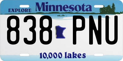 MN license plate 838PNU