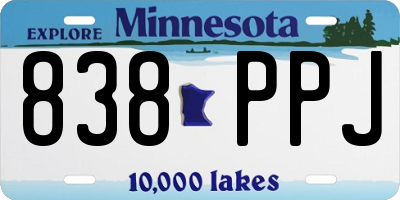 MN license plate 838PPJ