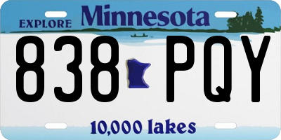 MN license plate 838PQY