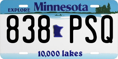 MN license plate 838PSQ