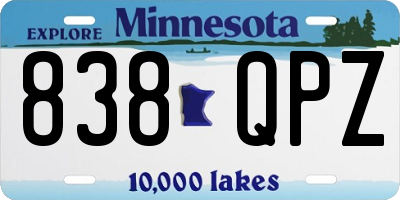 MN license plate 838QPZ