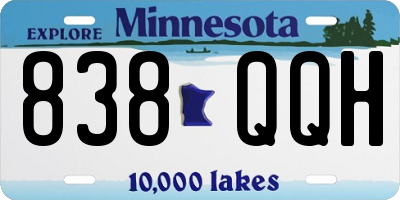 MN license plate 838QQH