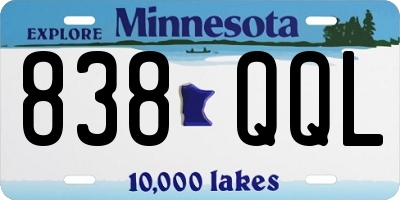 MN license plate 838QQL