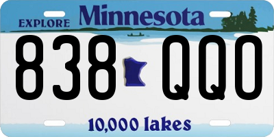 MN license plate 838QQO