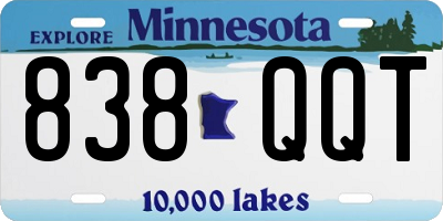 MN license plate 838QQT
