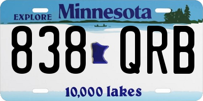 MN license plate 838QRB