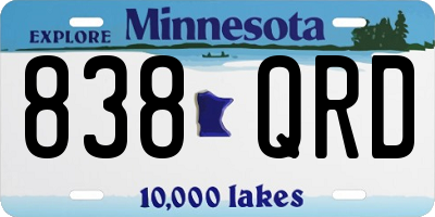 MN license plate 838QRD