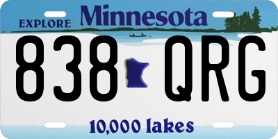 MN license plate 838QRG