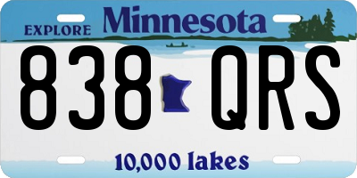 MN license plate 838QRS