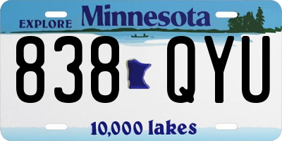 MN license plate 838QYU
