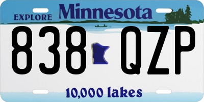 MN license plate 838QZP