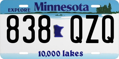 MN license plate 838QZQ