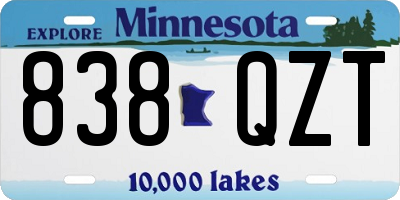 MN license plate 838QZT