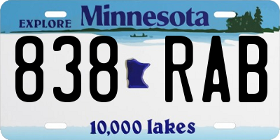 MN license plate 838RAB