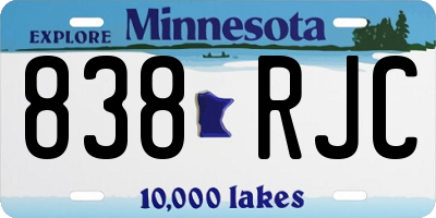 MN license plate 838RJC
